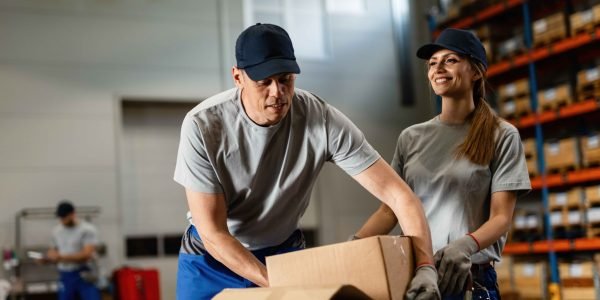 warehouse-worker-assisting-female-colleague-with-packages-industrial-storage-compartment_11zon